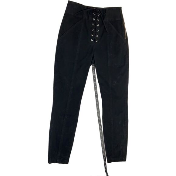 A.L.C. High Waist Crop Ankle Small NWT !! Lace Up Fly Black Pant Sz 4 - Picture 12 of 14